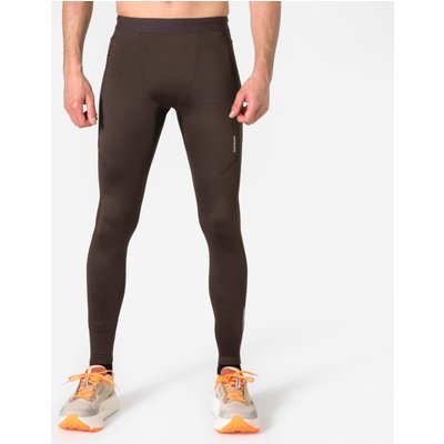 Lauftights lang Herren atmungsaktiv - Run Flow dunkelbraun
