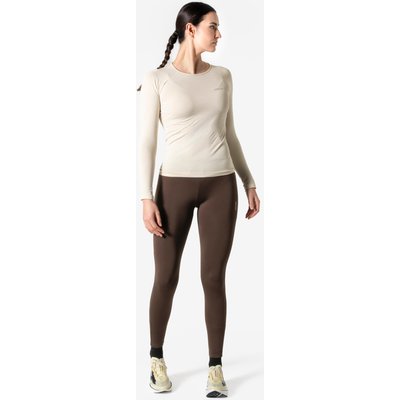 Lauftights lang Damen - Run 500 Warm dunkelbraun