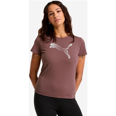 T-Shirt Damen Baumwolle - bedruckt braun