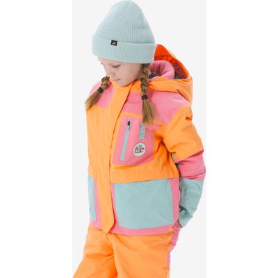 Skijacke Winterjacke Kinder 5–9 Jahre warm wasserdicht - 500 orange/rosa
