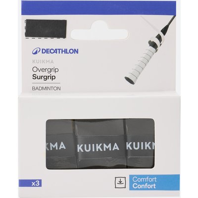 Badminton Griffband Komfort Overgrip 3er Pack schwarz