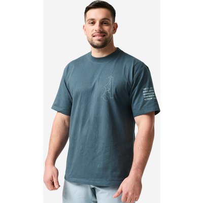 T-Shirt Herren Krafttraining weit - blau