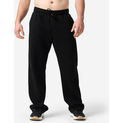Trainingshose Herren Krafttraining gerader Schnitt atmungsaktiv - schwarz