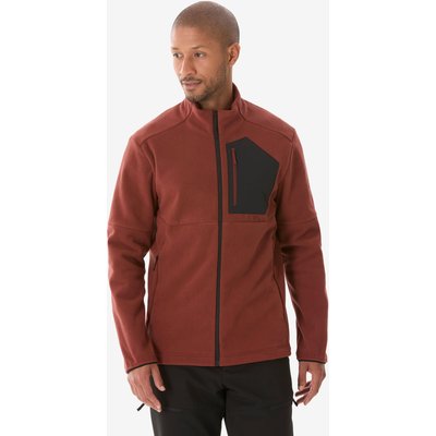 Fleecejacke Herren mit Tasche Wandern - MH500 Full Zip braun