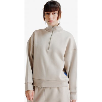 Sweatshirt Damen Reißverschlusskragen Oversize - Elementals beige