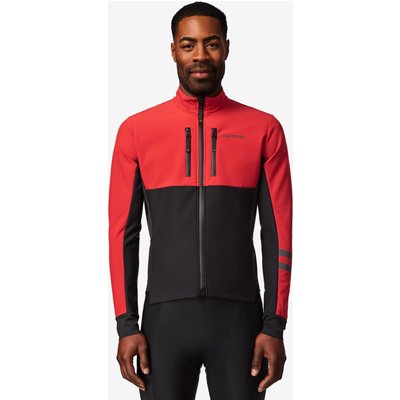 Fahrradjacke Rennrad Winter EDR Herren schwarz/rot