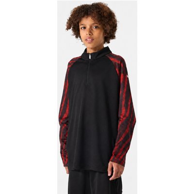 Kinder Fußball Trainingsjacke 1/4 Zip - Puma IndividualLIGA schwarz/rot