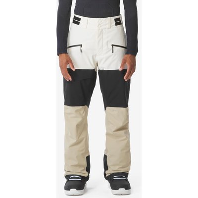 Skihose Snowboardhose Herren wasserdicht atmungsaktiv - weiß/beige