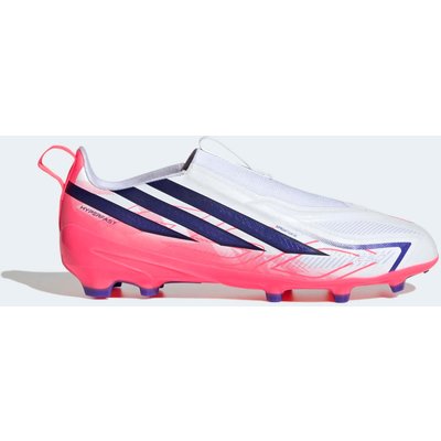 Kinder Fußball Nockenschuhe Laceless FG/MG - adidas F50 Hyperfast League weiß