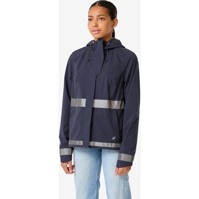 Fahrrad-Regenjacke City 540 Damen sichtbar bei Nacht dunkelblau