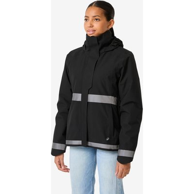 Fahrrad-Regenjacke City 540 Sichtbarkeit bei Nacht Damen schwarz