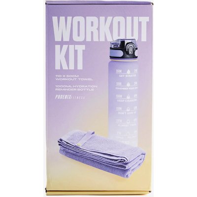 Fitness-Pack 1-Liter-Trinkflasche + Handtuch - violett