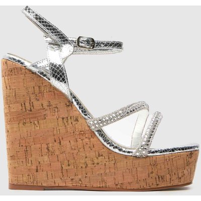 SIMMI Julie Cork Wedge in Silver