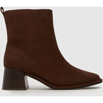 schuh Wide Fit Bowie Block Heel in Brown