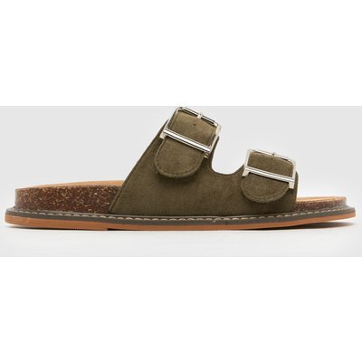 schuh Tamika Buckle Footbed in Khaki