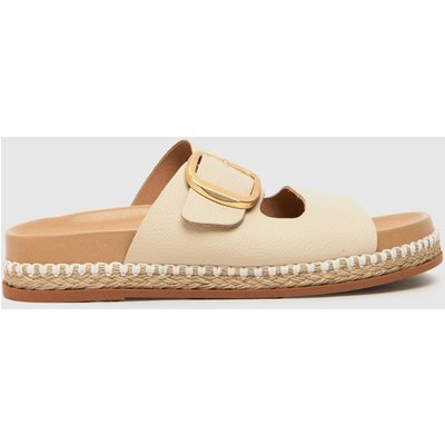 schuh Tish Leather Buckle Sandal in Off-White