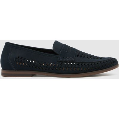 schuh Wide Fit Reem Woven Loafer in Navy