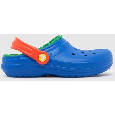 Crocs Classic Lined Clog Boys Junior in Blue Multi