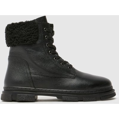 schuh Charley Leather Fur Girls Junior in Black