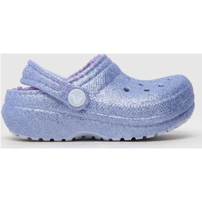 Crocs Classic Lined Glitter Clog Girls Toddler in Purple