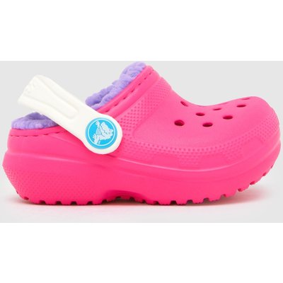 Crocs Classic Lined Clog Girls Toddler in Pink Multi