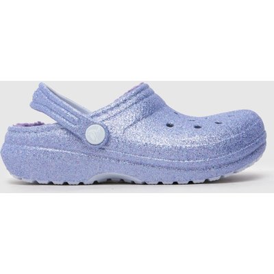 Crocs Classic Lined Glitter Clog Girls Junior in Purple