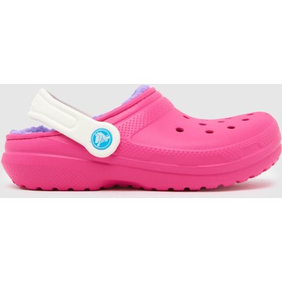 Crocs Classic Lined Clog Girls Junior in Pink Multi