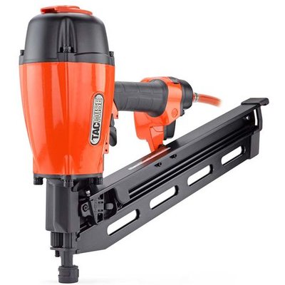 Tacwise Tacwise KSN90V Angled Air Strip Nail Gun for Plastic Collated Strip Nails, 50-90mm, 21deg Inclined, Black