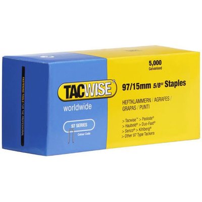 Tacwise 0303 Type 97/15mm Galvanised Narrow Crown Staples, x 5000