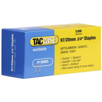 Tacwise 0304 Type 97/20mm Galvanised Narrow Crown Staples, x 5000