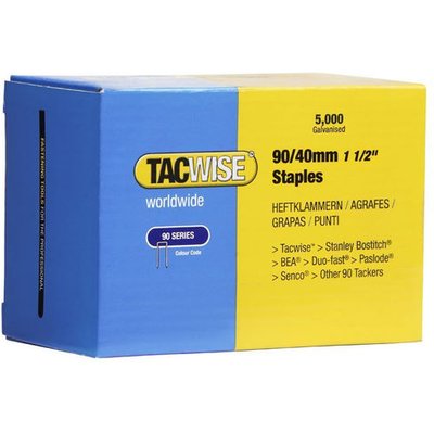 Tacwise 0311 Type 90/40mm Galvanised Narrow Crown Staples, x 5000