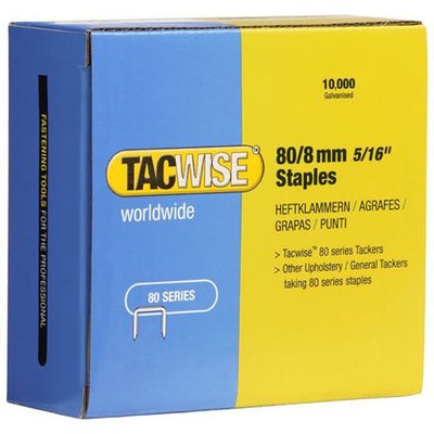 Tacwise 0382 Type 80/8mm Galvanised Upholstery Staples, x 10000