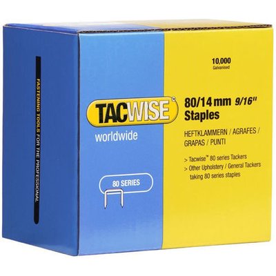 Tacwise 0385 Type 80 /14mm Galvanised Upholstery Staples, x 10000