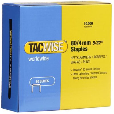 Tacwise 0380 Type 80/4mm Galvanised Upholstery Staples, x 10000