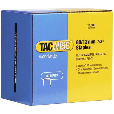 Tacwise 0384 Type 80 /12mm Galvanised Upholstery Staples, x 10000