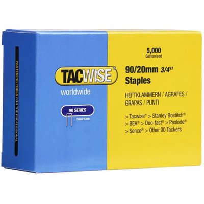 Tacwise 0307 Type 90/20mm Galvanised Narrow Crown Staples, x 5000