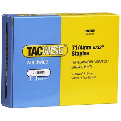 Tacwise 0365 Type 71 / 4mm Galvanised Upholstery Staples, x 20000
