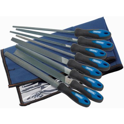 Draper Draper 8106B/8 8 Piece 200mm Soft Grip Engineers File and Rasp Set
