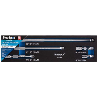 Blue Spot Tools Blue Spot 5 Piece 1/2" Extension Bar Set in EVA Foam Module