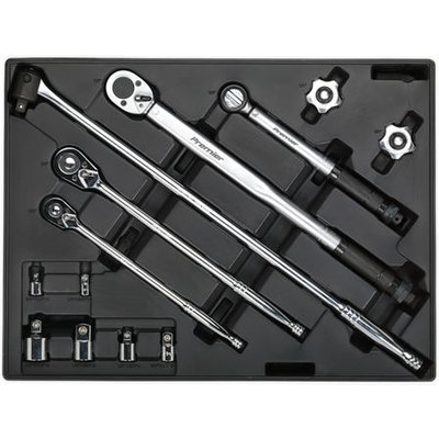 Sealey Sealey TBT32 1/4" 3/8" & 1/2" Drive 13 Piece Tool Tray with Breaker Bar & Socket Adaptor Set