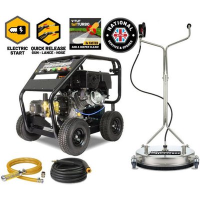 V-TUF V-TUF TORRENT3RGB Industrial 15HP Gearbox Driven Petrol Pressure Washer Kit - 4000psi (275.7Bar) - Electric Key Start