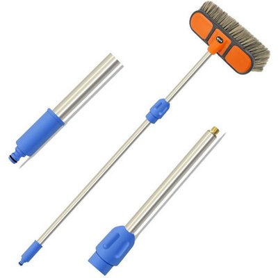 V-TUF V-TUF H2.022-KIT1 tufBRUSH900 Soft Bristle Car Wash Brush Black with Rubber Edging & 2.7m Telescopic Pole