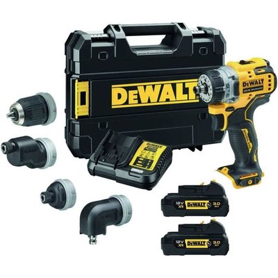 DEWALT DCD703L2T-GB 12V XR BL Multi-head Drill Driver with 4 Heads and 2x3.0Ah Batteries