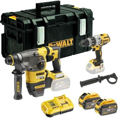 DeWalt DeWalt DCK2033X2-GB FLEXVOLT TWIN PACK: DCH333 SDS+ Hammer Drill, DCD996 3 speed combi, DCB547 9.0ah batteries x 2, DCB118 in DS300 Tough System box