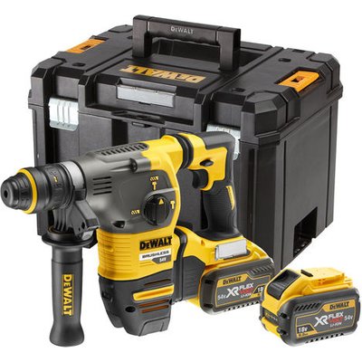 DeWalt XR FLEXVOLT DeWalt DCH334X2-GB 54V XR FLEXVOLT SDS+ Quick Release 3 Hammer Drill with 2x 9Ah Li-Ion Batteries