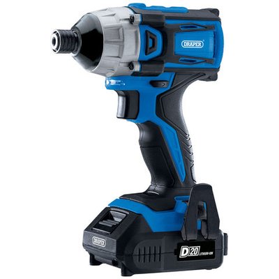 Draper D20 Draper D20 20V 1/4" Drive Brushless 180Nm Impact Driver with 2 x 2Ah Batteries & Charger