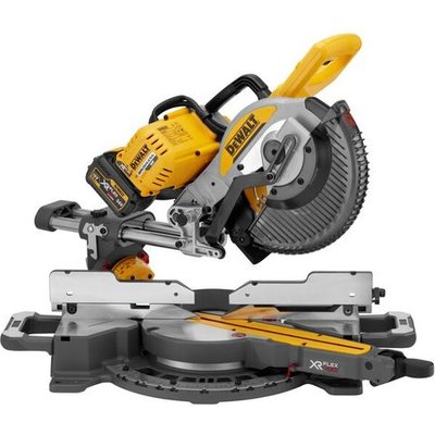 DeWalt XR FLEXVOLT DeWalt DCS727T2-GB 54V XR FLEXVOLT 250mm Double Bevel Sliding Compound Mitre Saw with 2 x 6Ah Batteries