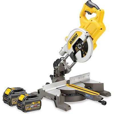 DeWalt DeWalt DCS777T2 54V 216mm Sliding Compound Mitre Saw with 2 x 6Ah Batteries & Charger