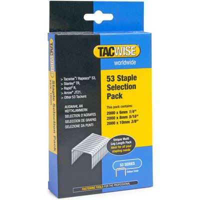 Tacwise 1095 Selection Pack of Type 53 / 6-10 mm Galvanised Staples, x6000