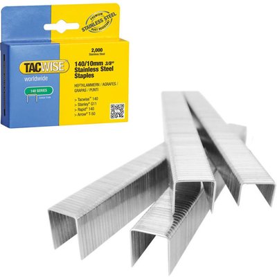 Tacwise 1217 Type 140/10mm Heavy-Duty Stainless Steel Staples, x2000